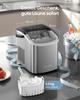 SONGMICS Ice Machine, Self-Cleaning Cube Machine, 9 Cubes in 6 Minutes in 2 Sizes, 12 kg in 24 Hours, Portable, Home, Kitchen, Office, Parties