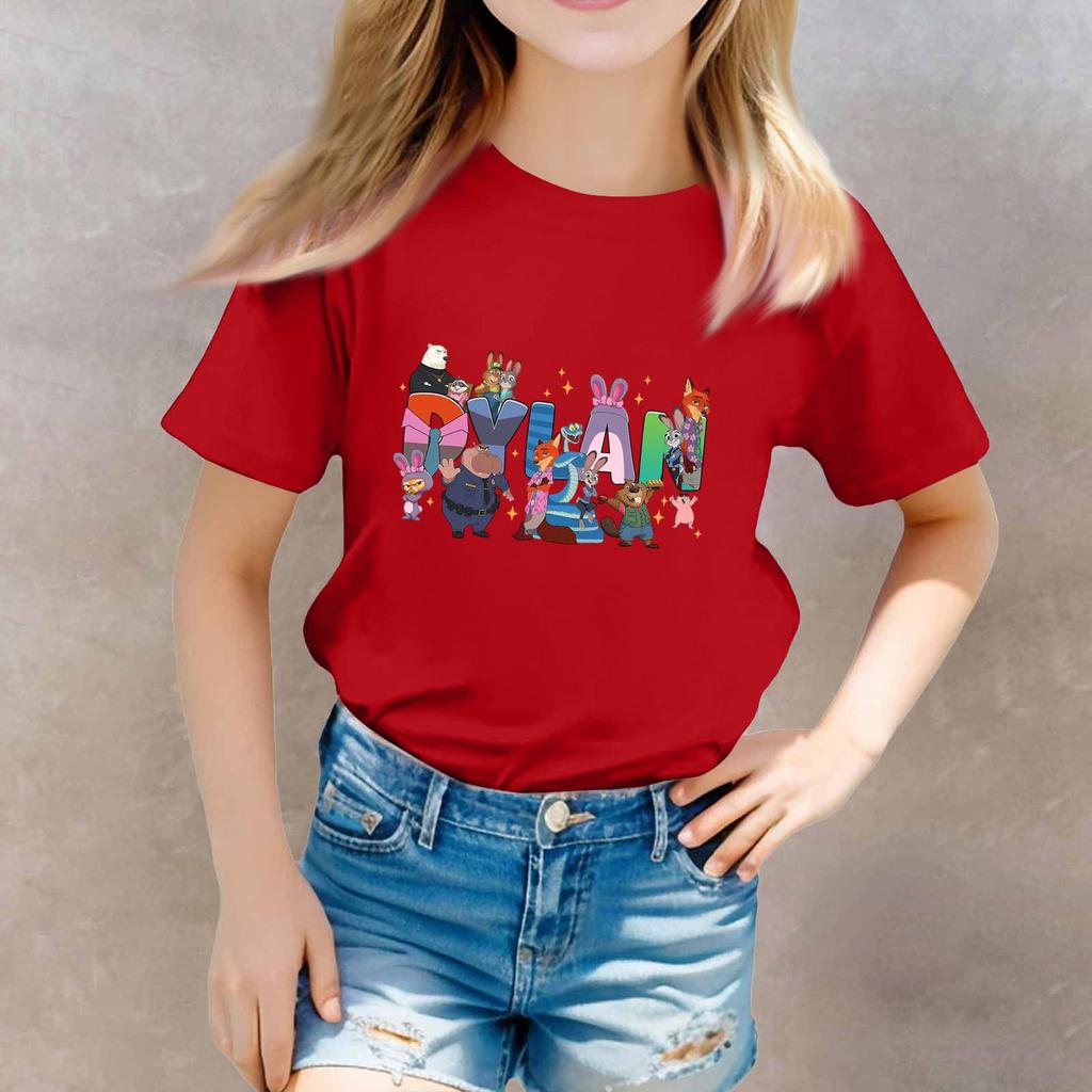 Toddler Girl Boy T-Shirts Kids Top Boys And Girls Printed Short Sleeved T-shirt
