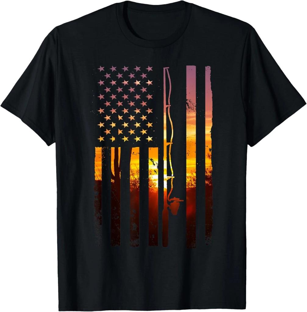 American Flag Fish Fisher Fisherman Funny Bass Fishing USA Gift Unisex T-Shirt