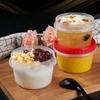15PCS Food-grade PP Material Preservation Box Round Plastic Fruit Salad Box with Screw Cap Picnic Food Box Dessert Cup