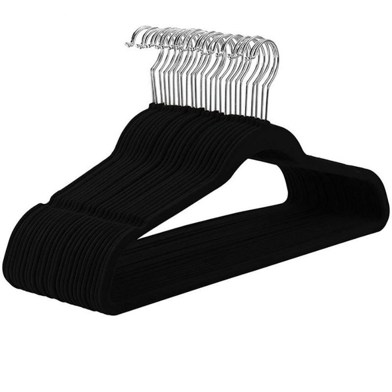 Non-slip Flocked Semi-circular Clothes Hanger with Drying Rack and No-mark Support