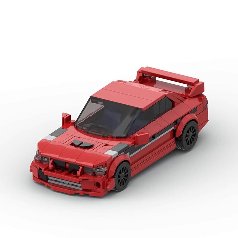 

MOC Blocks Mitsubishi Lancer EVO 8-Stud Racing Car Model, Compatible with LEGO