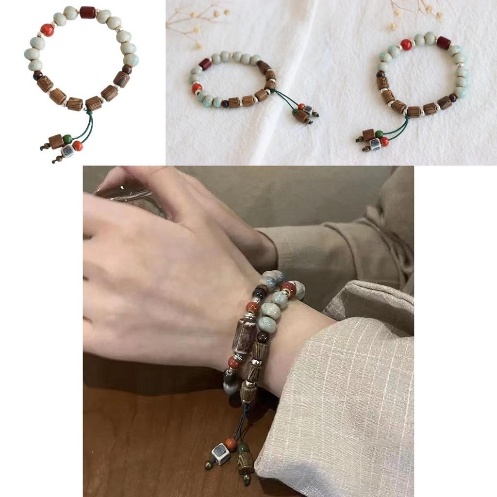 Elegant Handmade Ceramic Bead Bracelet New Chinese Style Unisex Couple Jewelry