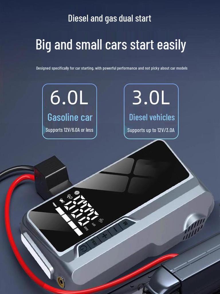 12V Car Emergency Jump Starter & Inflator