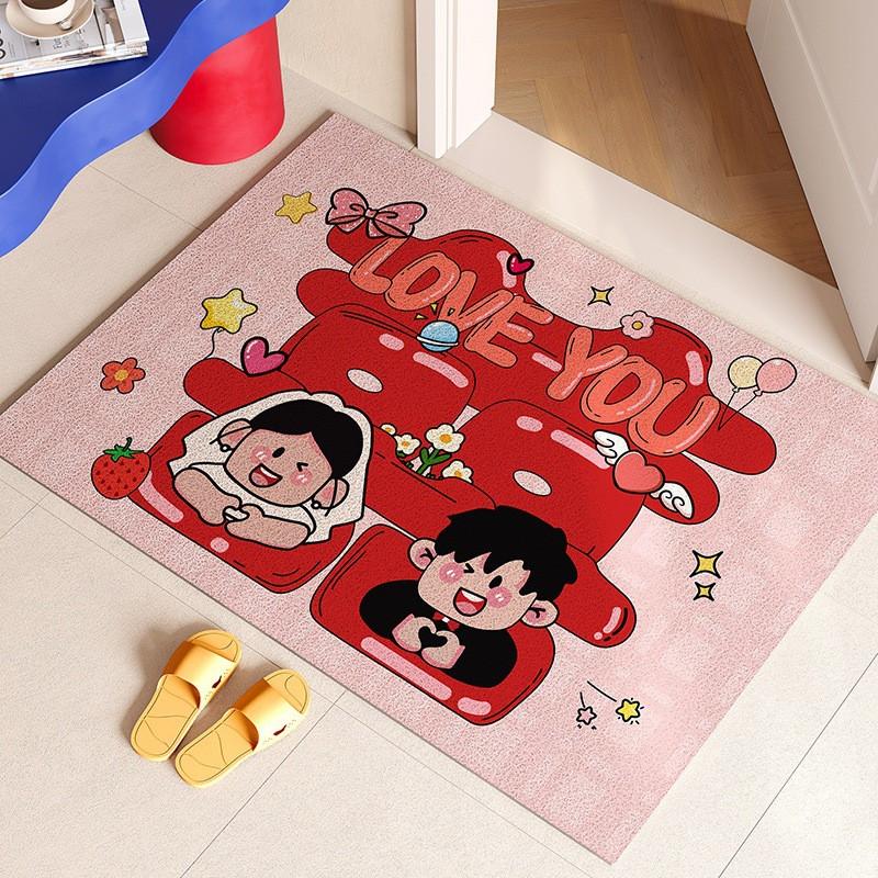 Wedding Entrance Mat PVC Coil Doormat New Home Entryway Shoe Scraper Customizable Size