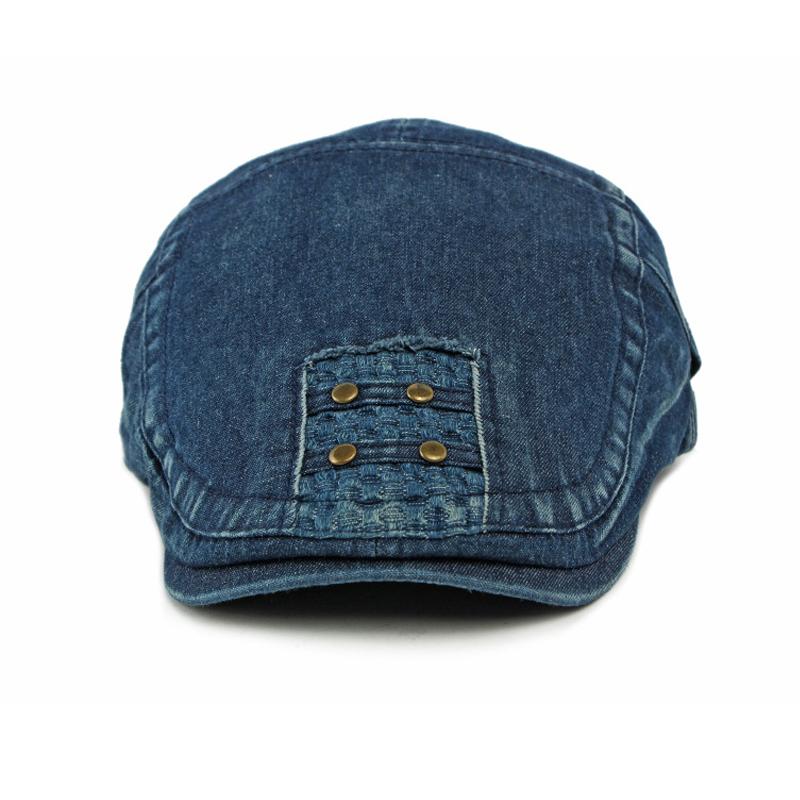 Denim Hat Women Beret British Vintage Forward Hat Men's Peaked Cap