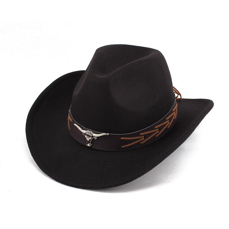 Summer Felt Cowboy Hat Men Women Couple Ethnic Rolled Brim Bohemian Fedora Sun Cap for Outdoor Beach