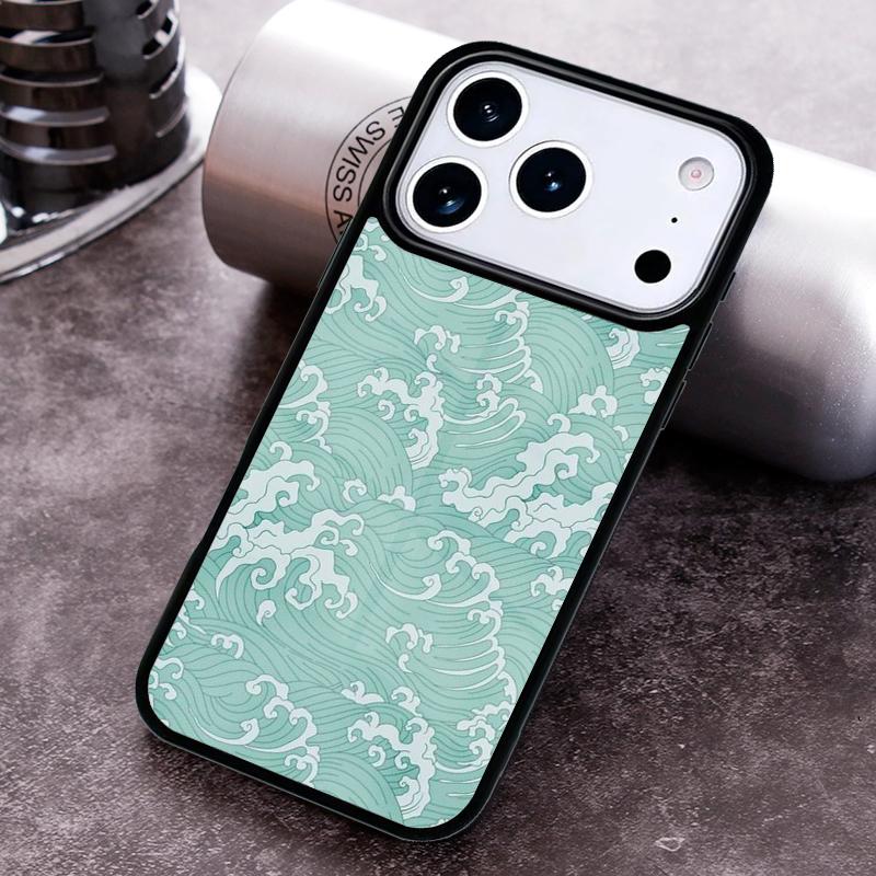 Japanese Wave Art Phone Case for iPhone 17 16 15 Pro Max Air 14 13 12 11 Plus Shockproof Cover