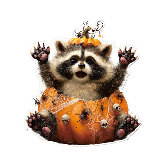 Car Hanging Ornament Cartoon Animals 2D Flat Acrylic Car Rearview Mirror Charm Halloween Auto Interior Pendant for Window Wall
