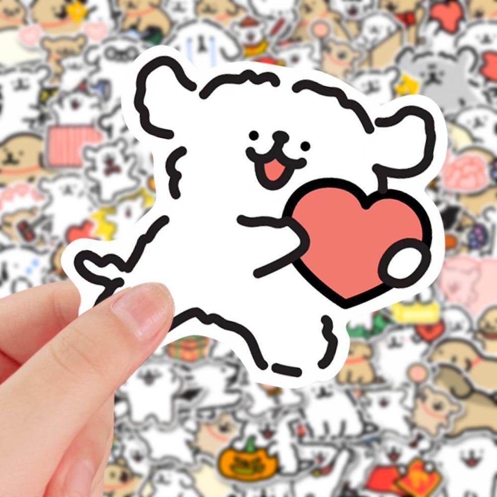 Waterproof Maltese Cartoon Dog Expression Stickers - 100 Sheets for Journals, Phones, DIY Decoration