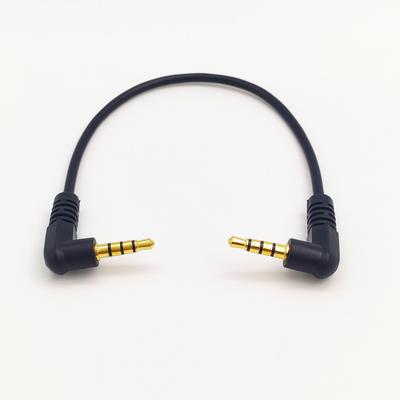 20cm Short Audio Cord with Gold Plated 3.5mm Connectors Double Angled Line for Headphones