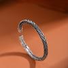 100% Solid 925 Sterling Silver Retro Bracelet for Women Men Vintage Handmade Interware Bar Simple Bracelet Birthday Gift