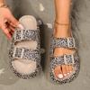 Fashion Summer Women Slippers Leopard Soft Thick-Soled Cloud Slides ComfortyTravel Vacation Beach Shoes New Women Sandals