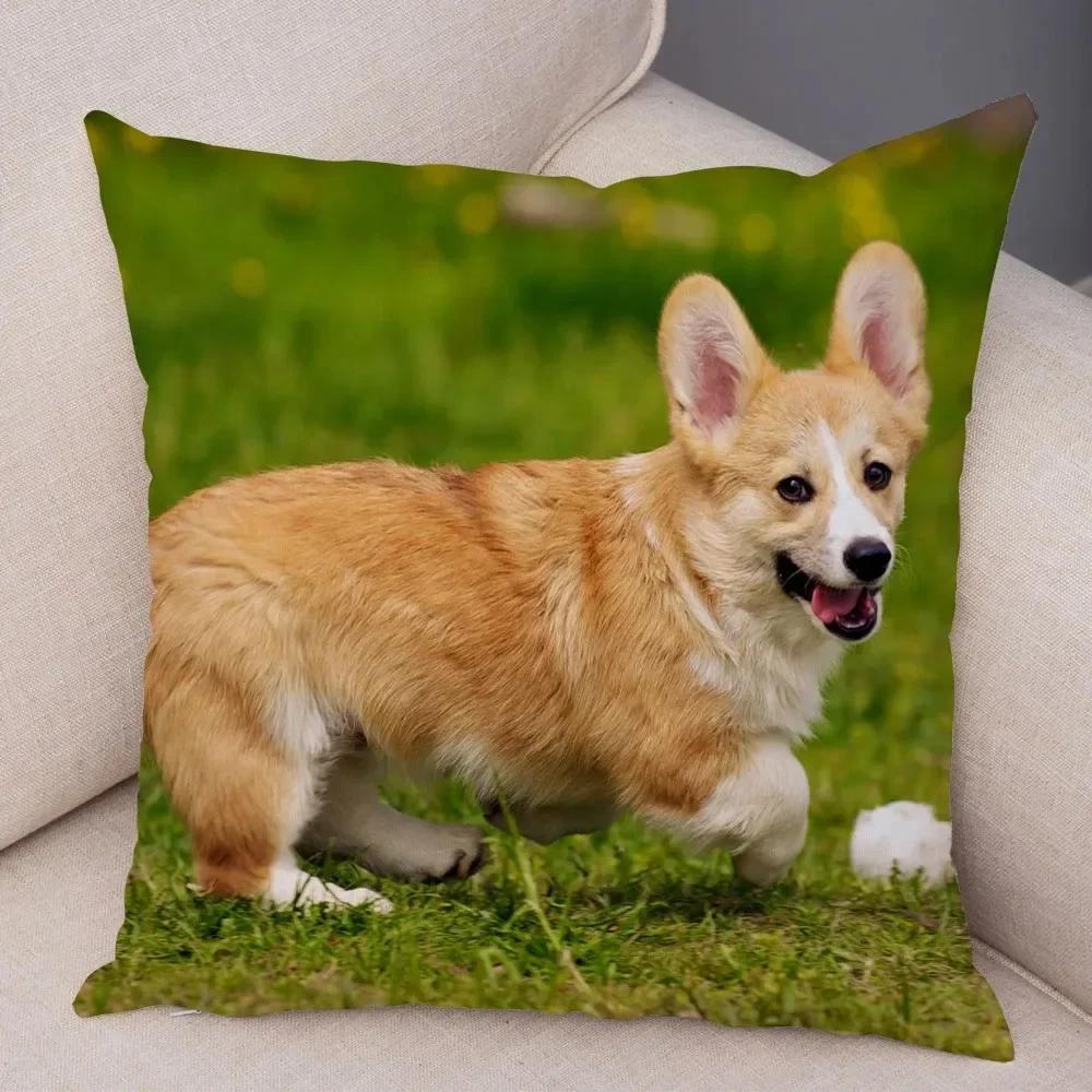 

Узор Пемброк Вельш Корги Домашнее Украшение Наволочка для Подушки Дом Гостиная Диван Наволочка для Подушки 66x66cm серебряный