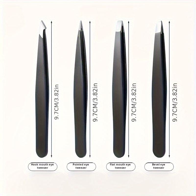 Xiaomi 4pcs Tweezers Set Women'S Facial Tweezers Leg Tweezers Hair Removal for Infections Professional Stainless Steel Precision Black