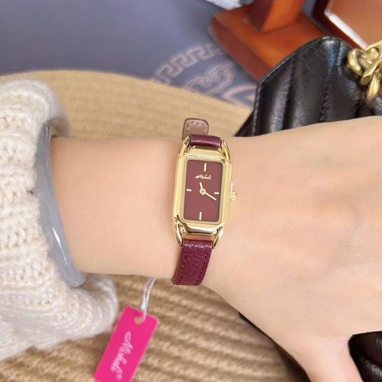 Watch Gold Angola Red Ladies Square Ladies Niche Light Luxury Retro Women'S Watch