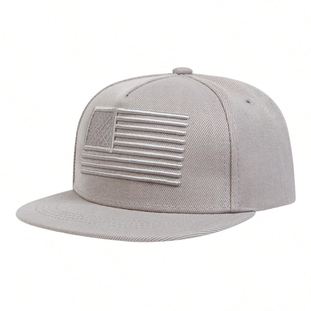 

Модная вышивка флага США Детская бейсболка Детские летние шляпы Мальчики Девочки Регулируемая кепка-снэпбек Хип-хоп Ковбойская шляпа серый