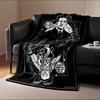 A Symmetrical Design Features a Man, Tentacles, Symbols, and Geometric Shapes. for All Seasons Blanket Lunch Break Throw Gift