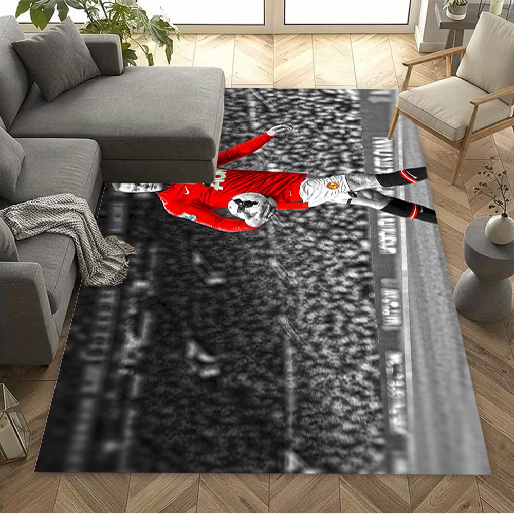 Wayne Rooney Manchester Floor Rug Office Rug Perfect for Game Room Balcony Living Rooms Entryway Antislip Carpet Office home decor