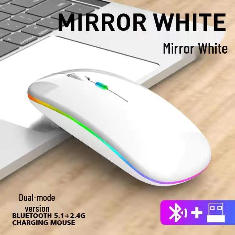 Kabellose Bluetooth-Maus mit leisem Klick und mehrfarbiger LED für Büro- und Laptop-Nutzung