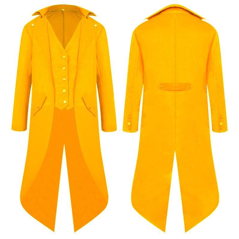 Steampunk Gothic Medieval Tailcoat Jacket Vest Suit Children Men Halloween