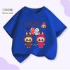 LABUBU Cartoon Print Kids' Short Sleeve T-shirt for Summer - Unisex Round Neck Top