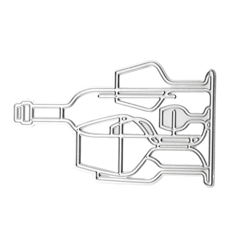 Wine Bottle Die Cut Metal Embossing Stencils Carbon Steel Cutting Dies for Card Making Scrapbooking Art Craft Project