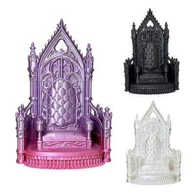 Figura de Trono Miniatura Silla Estilo Gótico Impresa en 3D Decoración Mini Adornos de Paisaje para Accesorio de Casa de Muñecas