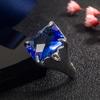 2026 Business Blue Crystal Men's Ring European and American Diamond Sapphire Ring Ring Jewelry