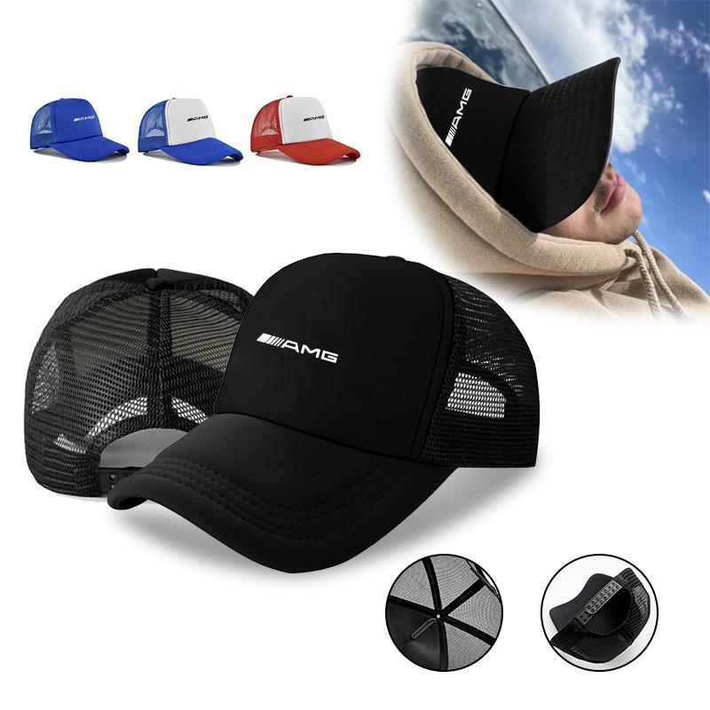 BAG1 Summer Extended Brim Sun Protection Baseball Cap Outdoor Sun Hat Sports Breathable Hat Printed Mesh for Mercedes Benz W203 W204