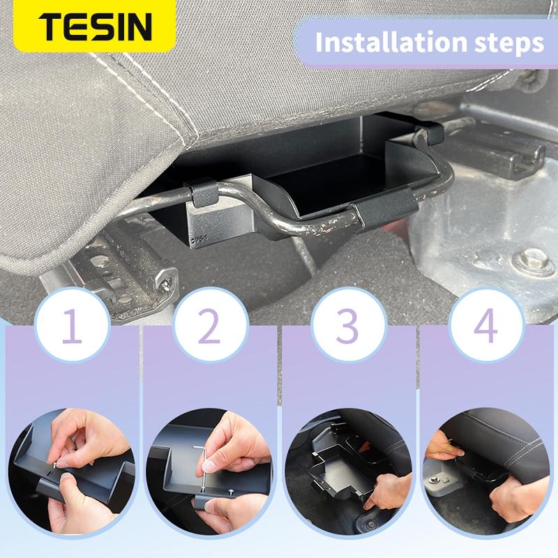 TESIN Car Front Seat Under Storage Box Organizer Tray fit for Jeep Wrangler JK 2007-2017 Stowing Tidying Interior Accessories