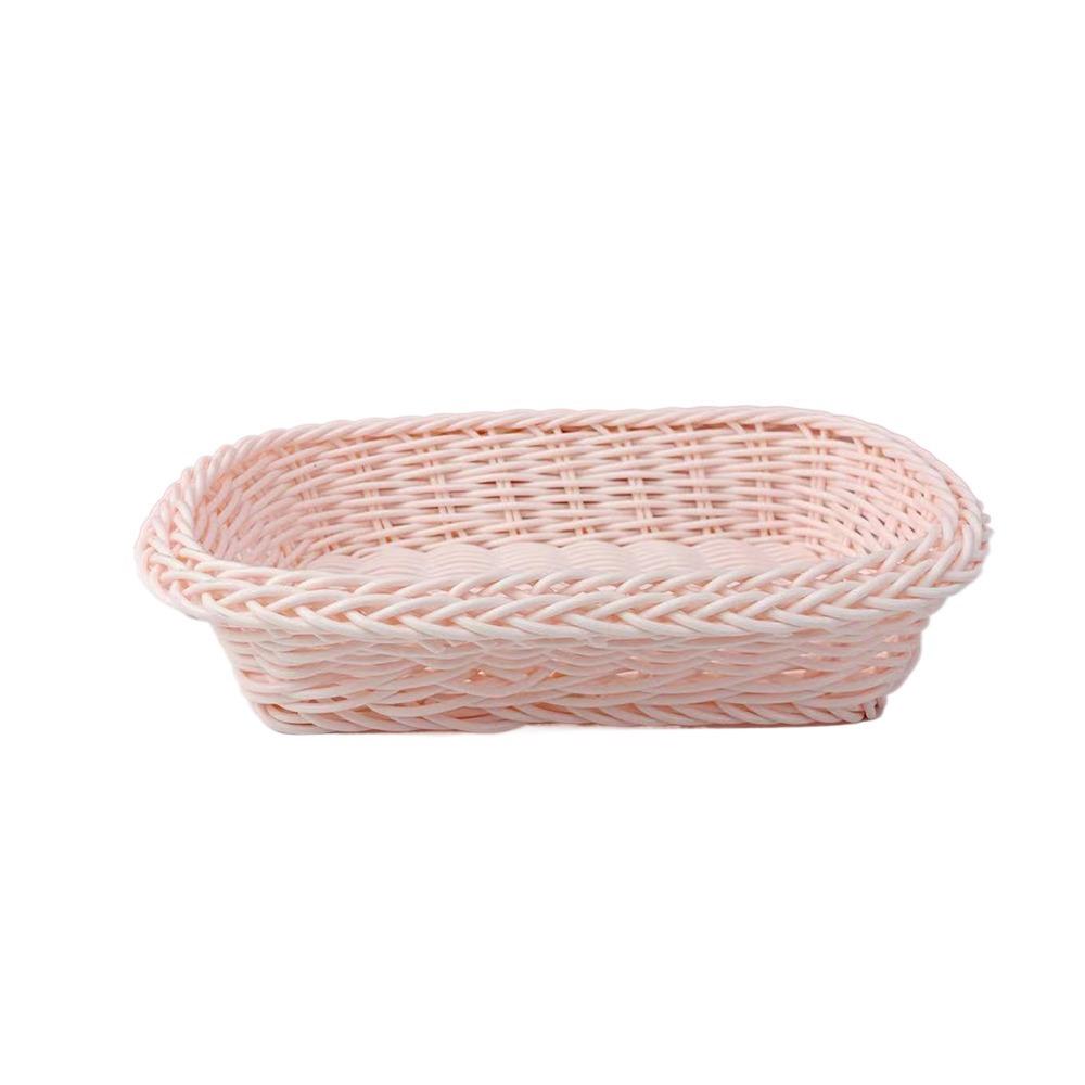 Plastic Wicker Basket Hand Woven Storage Basket New Imitation Rattan Basket  Fruit Display