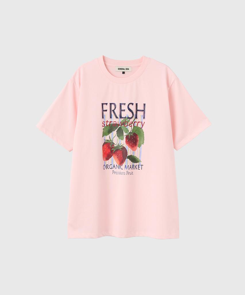 GENERALIDEA Food Market Artwork Short Sleeve T-Shirt [Pink] / Gf2Lts541