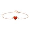 Creatief Patroon Hol Hart Nieuw Rode Agaat Armband Koper Verguld Roségoud Eenvoudige En Veelzijdige Accessoires