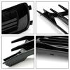 2PCS Front Bumper Foglight Cover Grill Grille Fit A6 C7 2014-2018 Black
