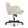 Moderner Chenille Drehstuhl für das Büro, Höhenverstellbare umwandelbare Armlehnen, Schreibtischstuhl für Zuhause, Arbeitszimmer, Schminktisch & Wohnzimmer, Creme / Beige, DE5028BG