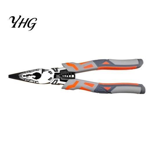 Comfort Grip Heavy Duty Pliers 9" Needle Nose Plier, 8-inch Multi-Function Diagonal Pliers, Cr-V Multi Purpose Clamping Bending Steel Wire Stripper