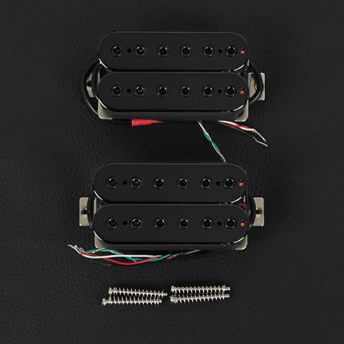 FLEOR Neck+Bridge Pickup Set Double Coil Humbucker Pickups for Electric Guitar Pickup Replacement-Black
