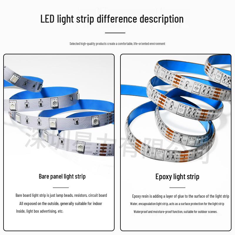 RGB Furniture Light Strip – USB 5V, 30 LEDs, Flexible for Esports Tables, Chairs & Bedside Atmosphere Lighting