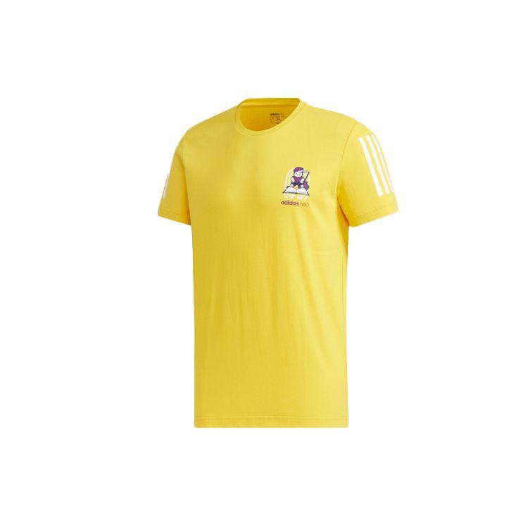 Adidas Neo Round Neck Short Sleeve T-Shirt Men Tops Yellow GK6142 L