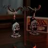 Vintage Style Horror Earrings 1 Pair Halloween Theme Dangle Drop for Women, Scary Blood Gothic Acrylic Clown Earrings, Creative Punk Jewelry Costume,