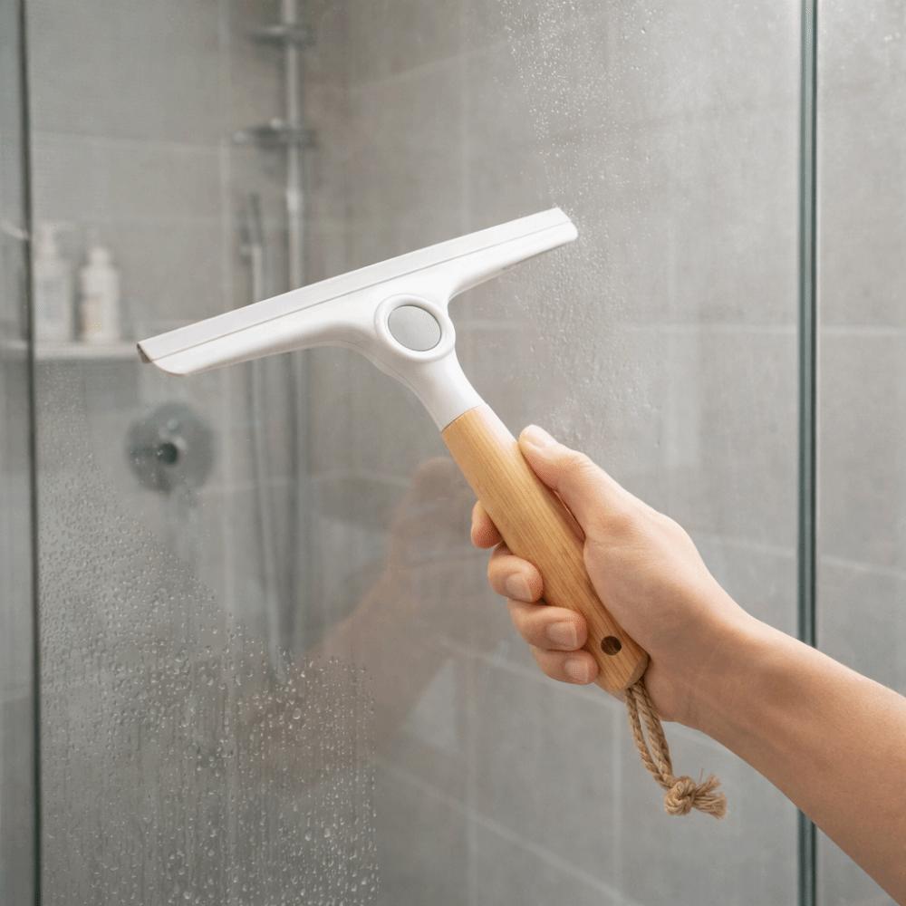 Wooden Handle Glass Wiper Soft Silicone Scraping Scraper Rotating Window Squeegee  Car Glass