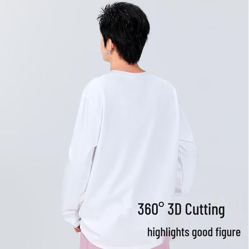MINISO Men's Pure Cotton Loose Fit Long Sleeve T-Shirt