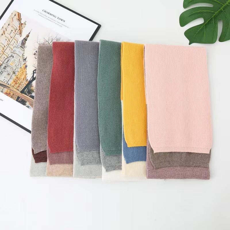 Damen Zweifarbiger Strickwollschal - Herbst/Winter Halswärmer, Koreanischer Stil, Vielseitig & Warm