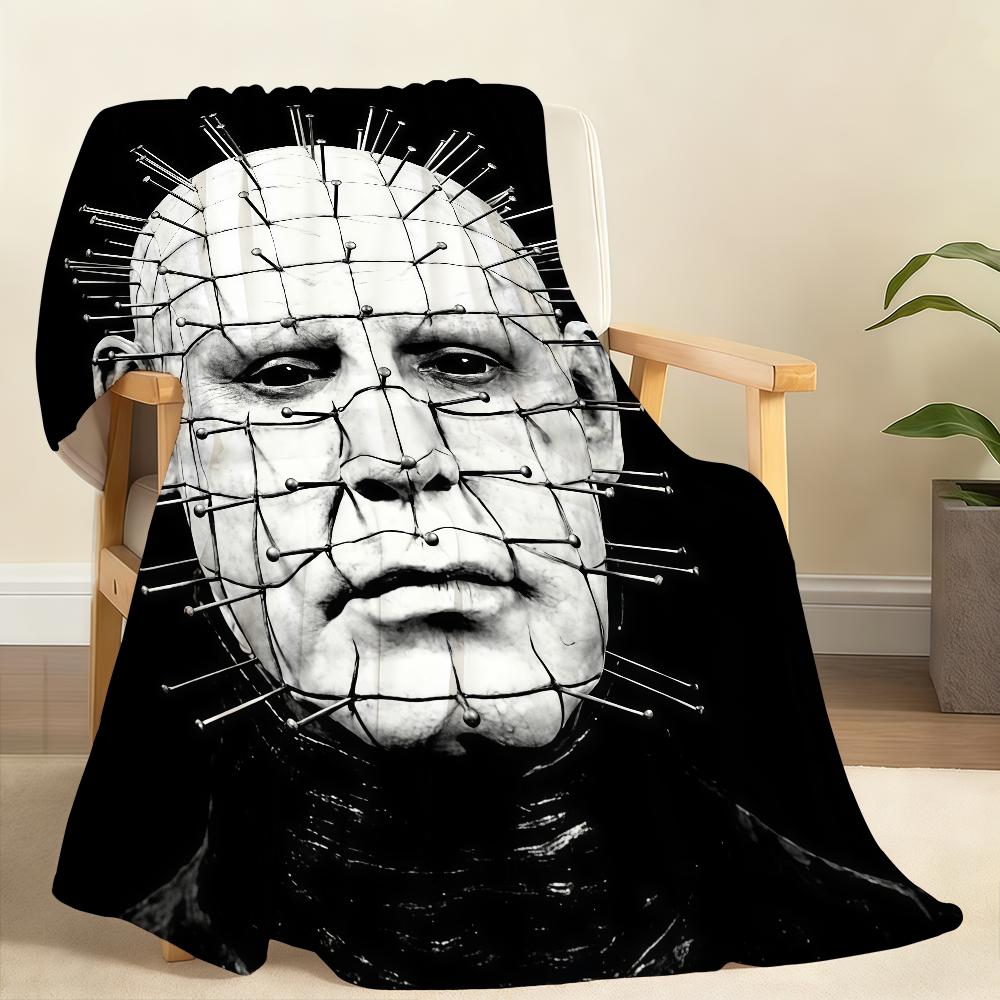 Movie H Hellraiser P Pinhead Blanket Soft Throw Blanket for Home Bedroom Bed Sofa Picnic Travel Office Rest Cover Blanket Gift 75x90cm