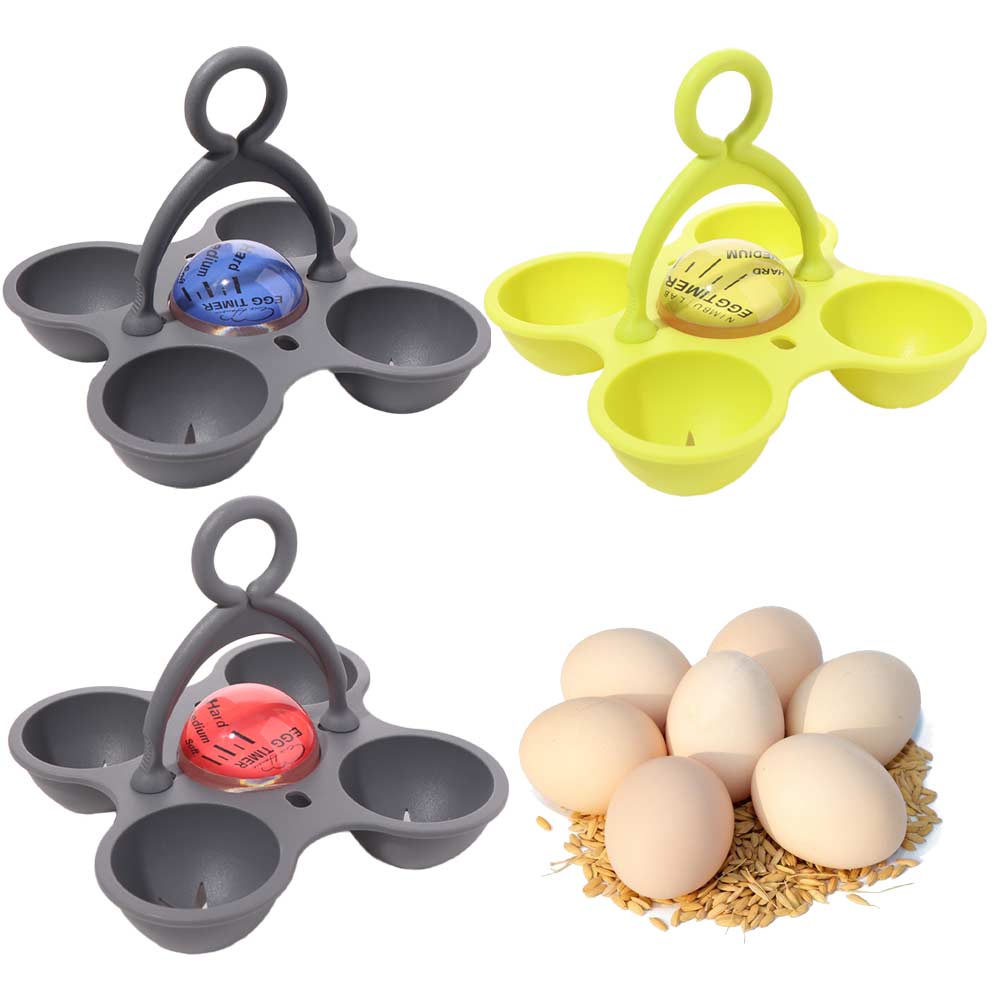 Removable Egg Timer Hold 4 Eggs Nonstick Egg Molds Kitchen Accessories Egg Poacher Cups Home