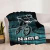 Bmx Bike Rider Home Customize Your Name Blankets Comfortable Soft Lightweight Allseason Multipurpose Blanket For Picnics Sofas Offices Beds Living