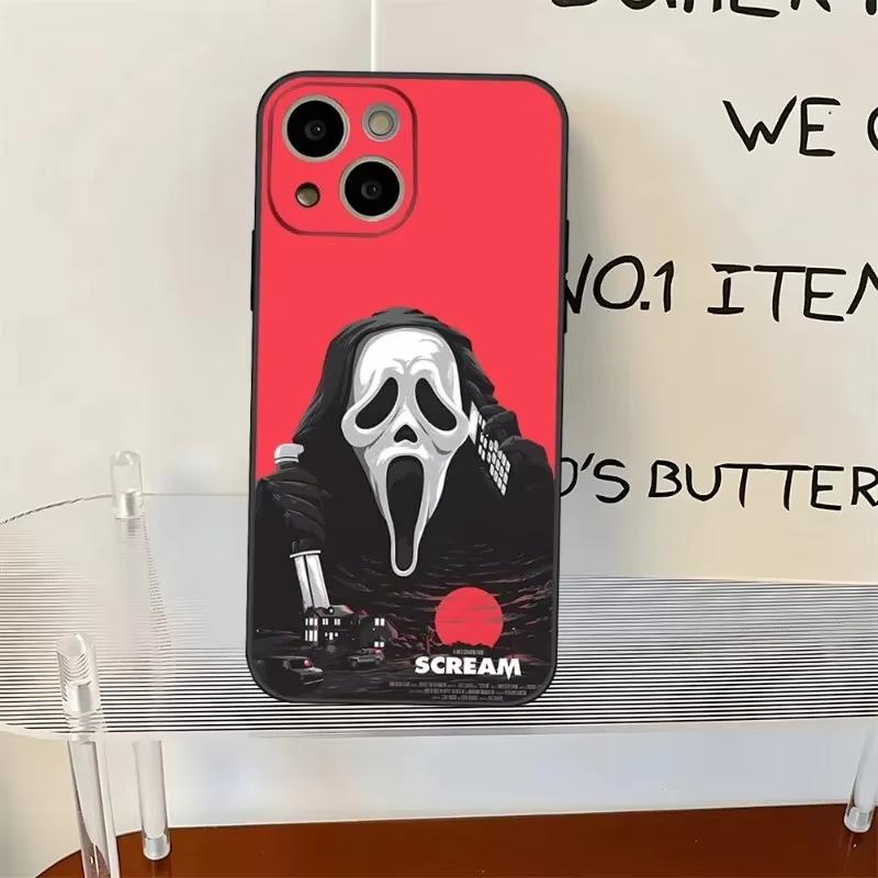 Ghostface Horror Scream Art Phone Case For iPhone 16 15 14 13 12 11 Pro Max XS X XR 7 8 SE Back Cover