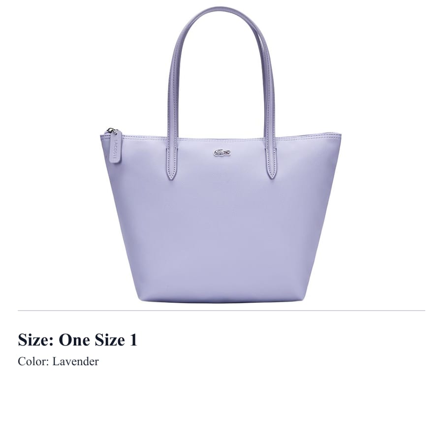 LACOSTE PVC Tote Bag, Shopping Bag, Shoulder Bag Medium Women's Light Purple NF2037PM-R47