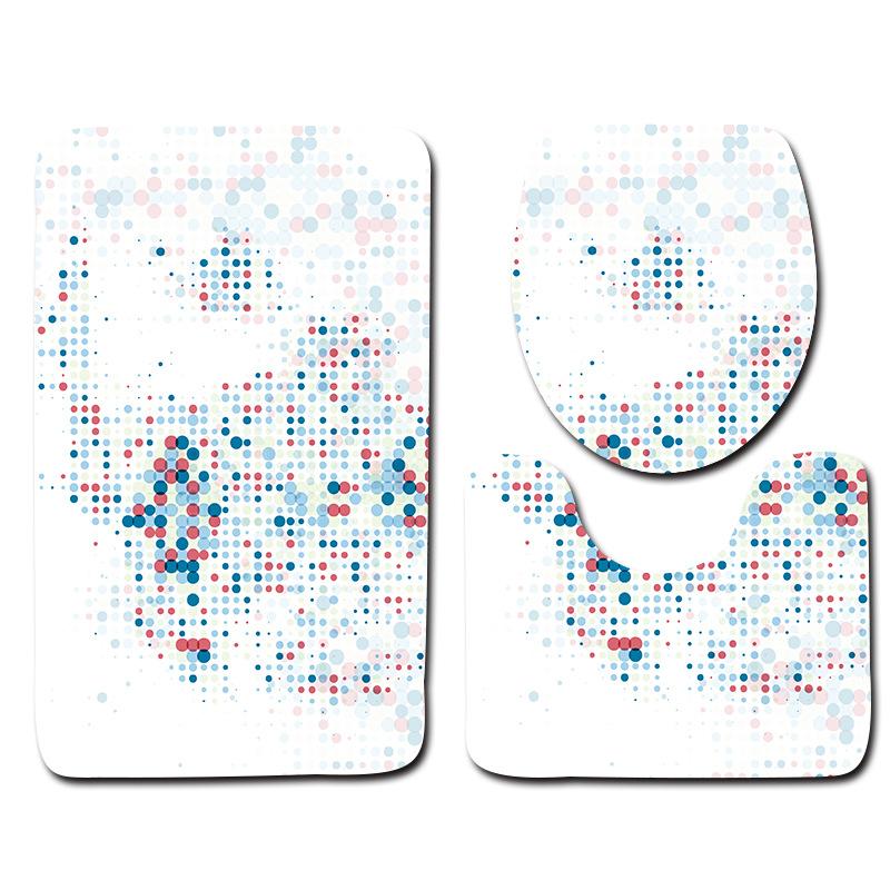 World Cup Football Toilet Three-Piece Floor Mat Bathroom Three-Piece Carpet Doormat